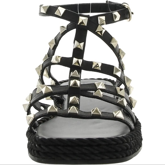 MARC FISHER SANDALS SHOES ANGELA LEATHER CAGED SLINGBACK - Black - 8 1/2 - 9 - Picture 2 of 3